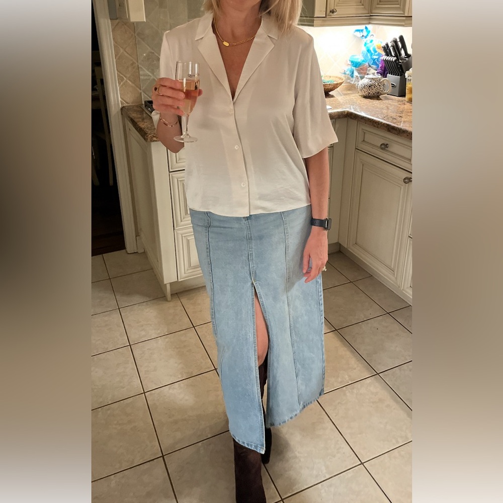 Primark Light Blue Denim Midi Skirt